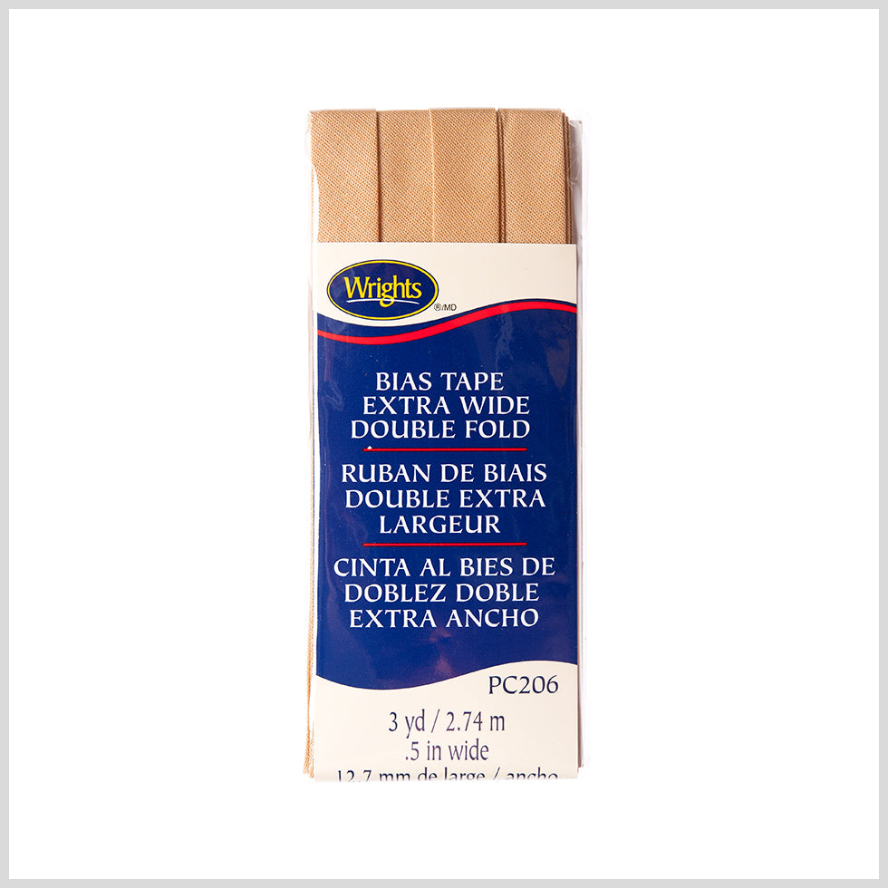 Wrights Tan 1/2" Extra Wide Double Fold Bias Tape