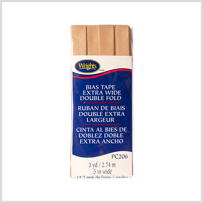 Wrights Tan 1/2" Extra Wide Double Fold Bias Tape