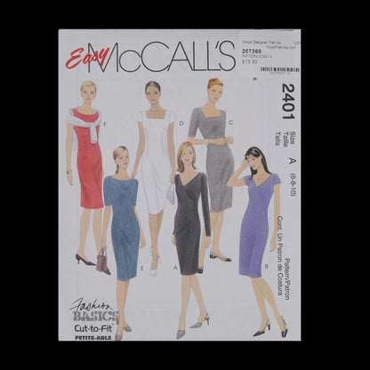 McCall's Sheath Dress Pattern 2401 Size A