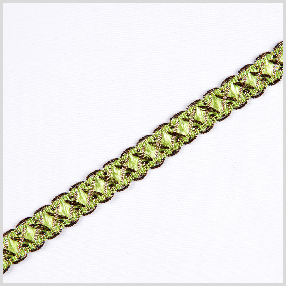 5/8 Lime/Gold Metallic Braid