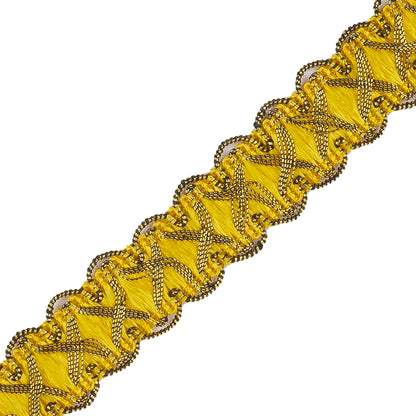 5/8&amp;quot; Yellow/Gold Metallic Braid - Detail