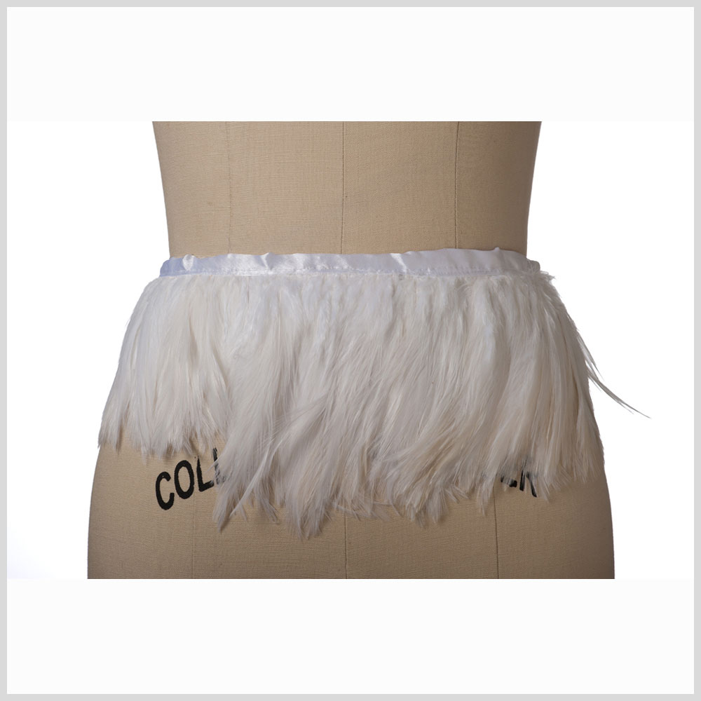 5" White Feather Fringe Full