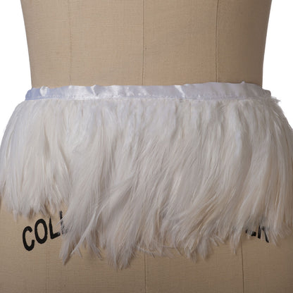 5" White Feather Fringe