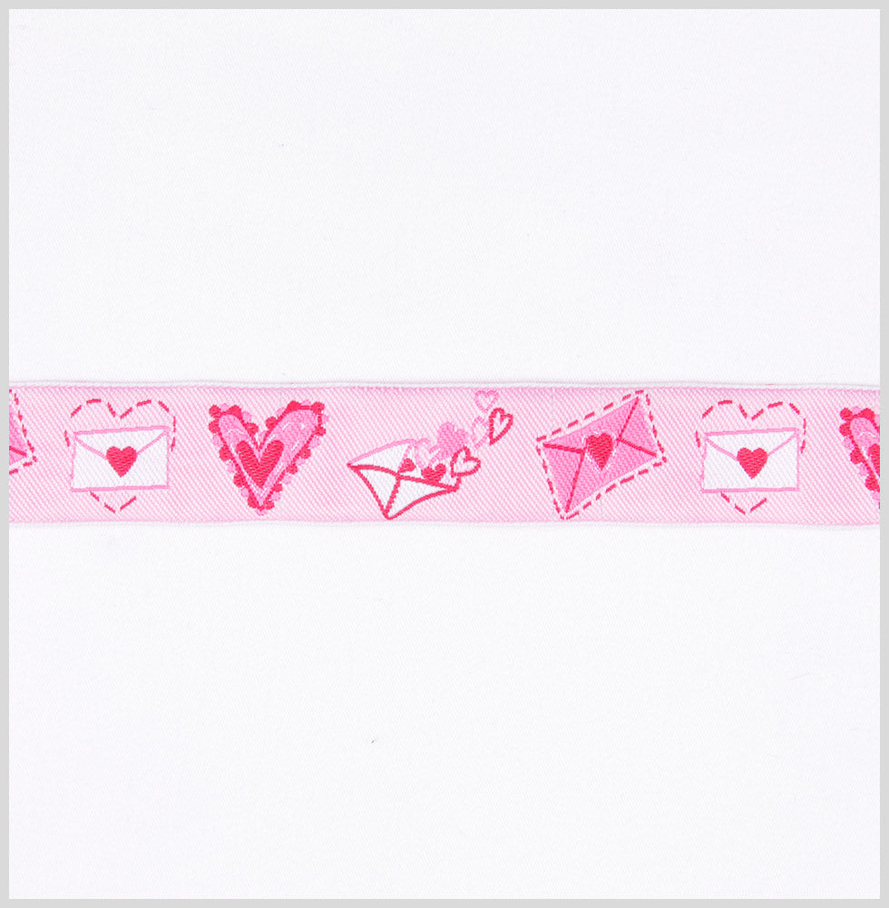 Lovey Dovey Pink French Jacquard Ribbon