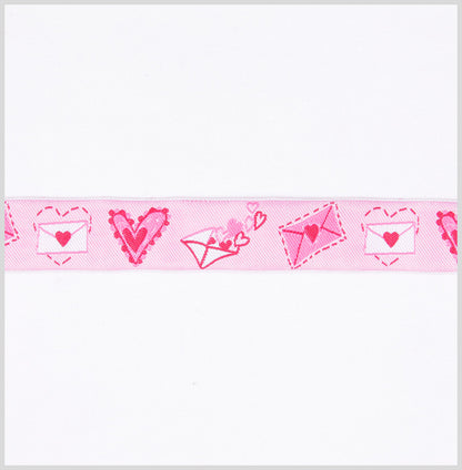 Lovey Dovey Pink French Jacquard Ribbon