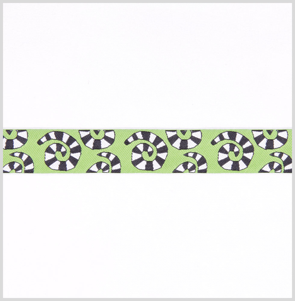 7/8 Green French Jacquard Ribbon
