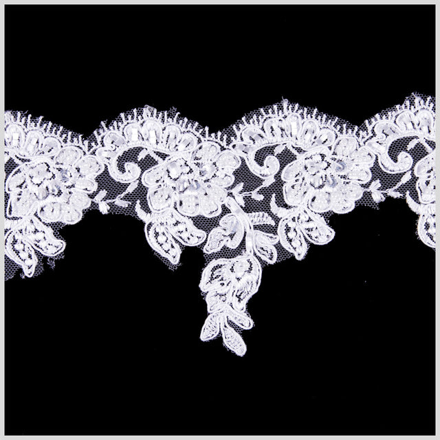 4 White Corded Lace