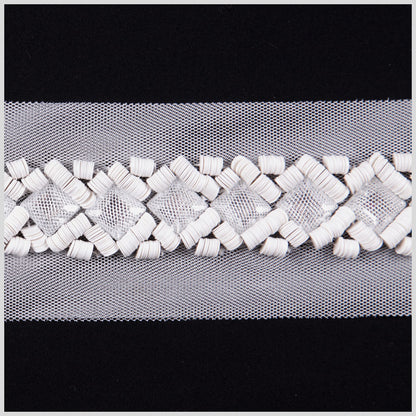 White Beaded Sequin Trim