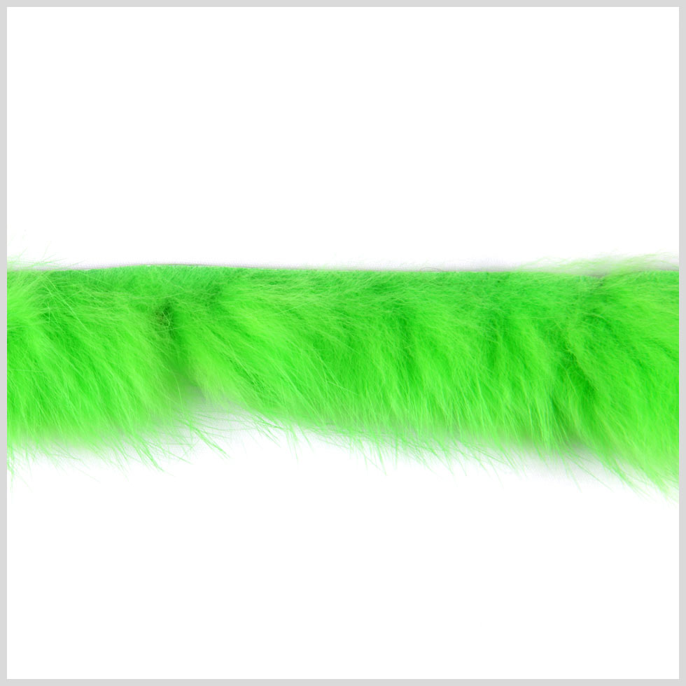 Green Rabbit Fur Trim