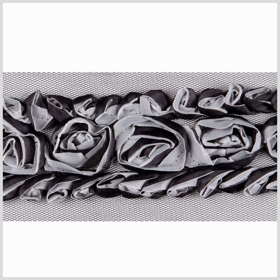 2.5" Black Floral Lace