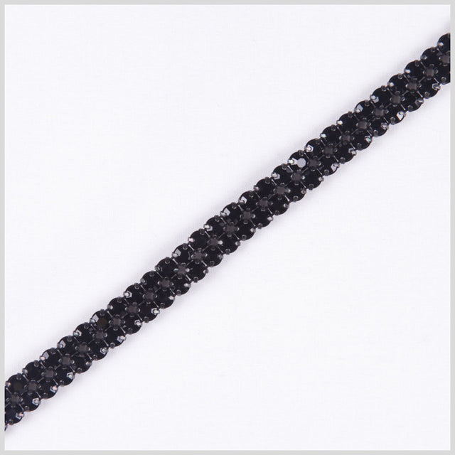 Black/Black Plated Metal &amp; Czech Rhinestone
