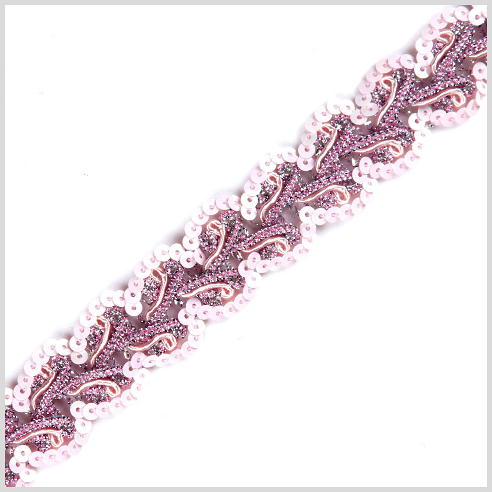 Light Pink/Silver Fancy Sequin Trim