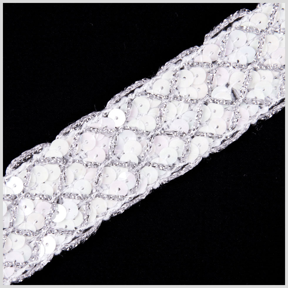 White/Silver Iridescent Fancy Sequin Trim