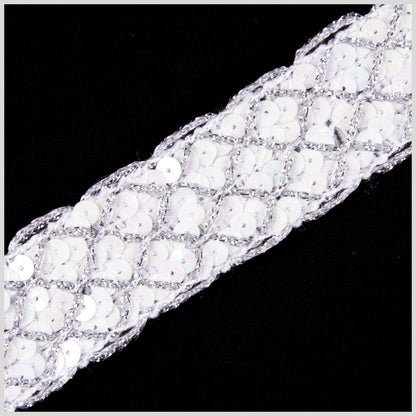 White/Silver Iridescent Fancy Sequin Trim