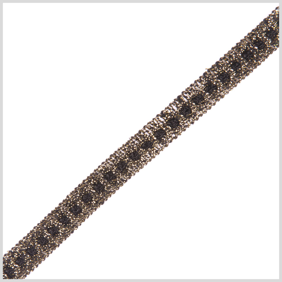 Black/Antique Gold Metallic Braid
