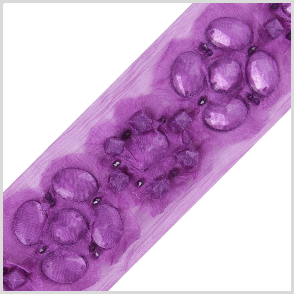 Purple Fancy Beaded Trim