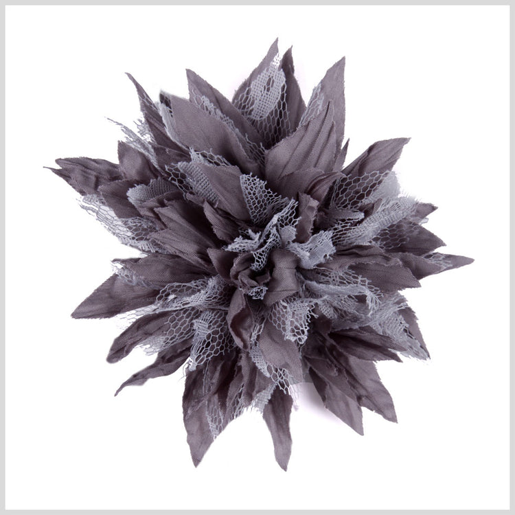 template--25130090922057__main-Gray Fabric Flower Brooch