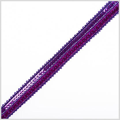 Purple Velvet Sequin Ribbon - 0.5"