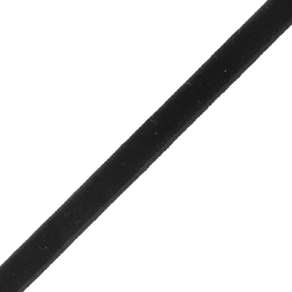 Black Stretch Velvet Ribbon - 9mm Detail