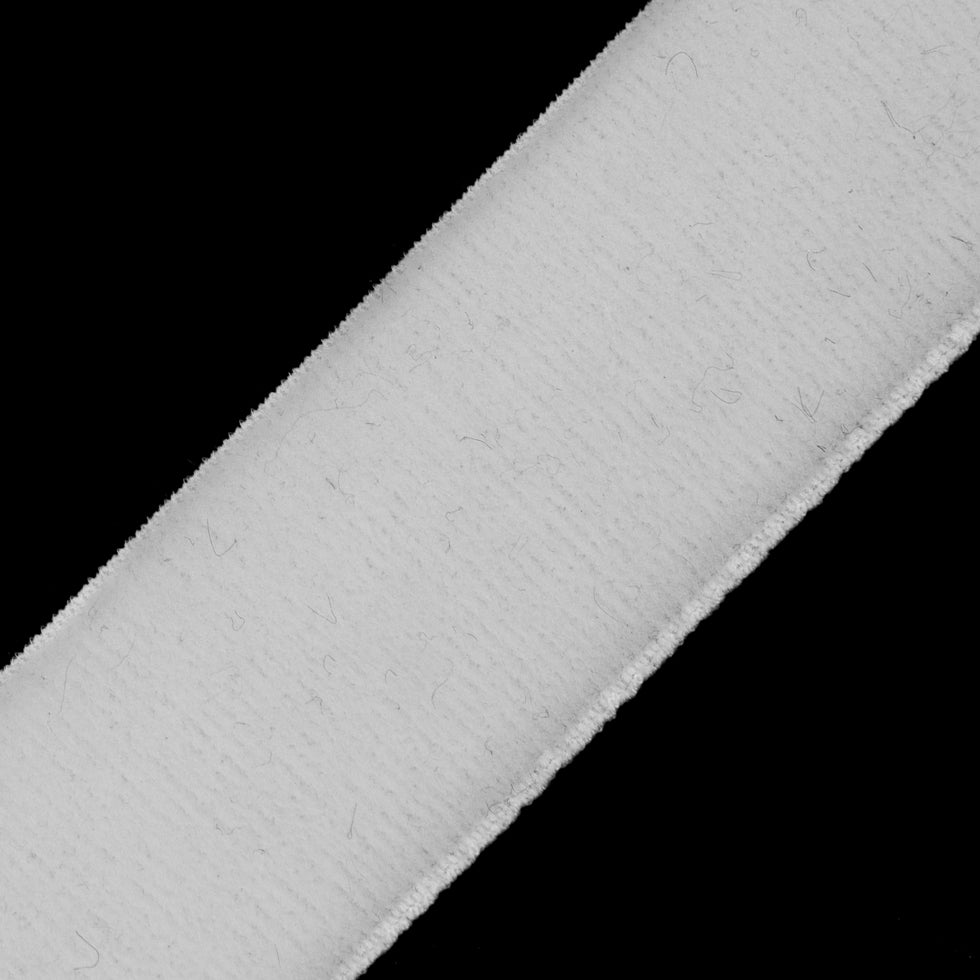 White Stretch Velvet Ribbon - 0.625 - Detail