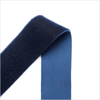 Stretch Velvet Ribbon Trim Made in Italy - 0.875" - Navy - Gislaine Collection Detail