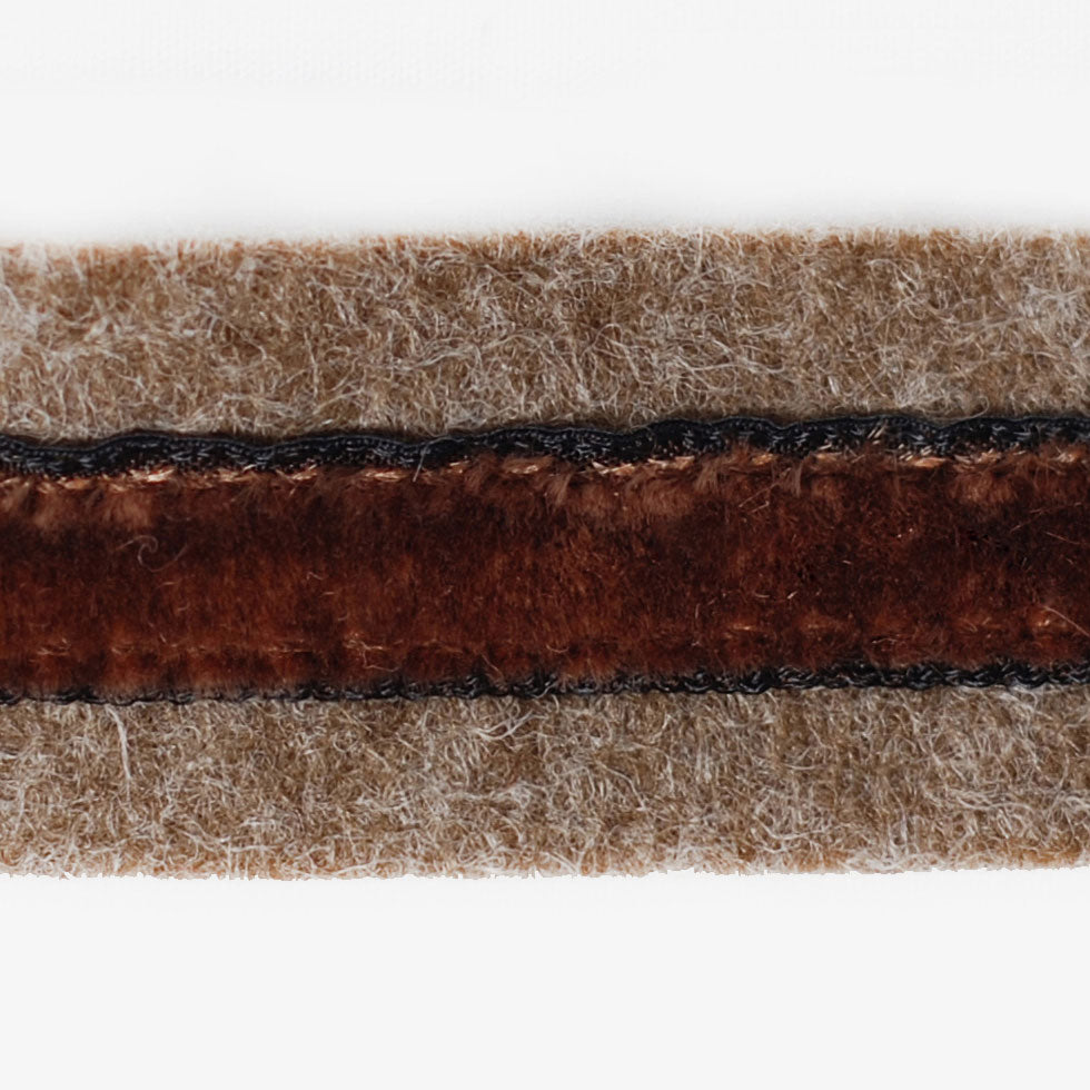 Heathered Brown and Chocolate Brown Velvet on Wool - 1 - Detail