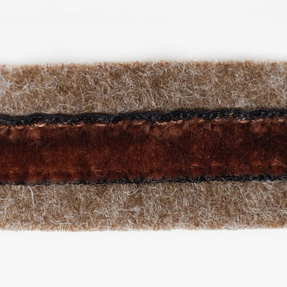 Heathered Brown and Chocolate Brown Velvet on Wool - 1 - Detail