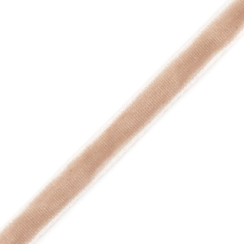 Beige Double Face Velvet Ribbon - 1/8" Detail