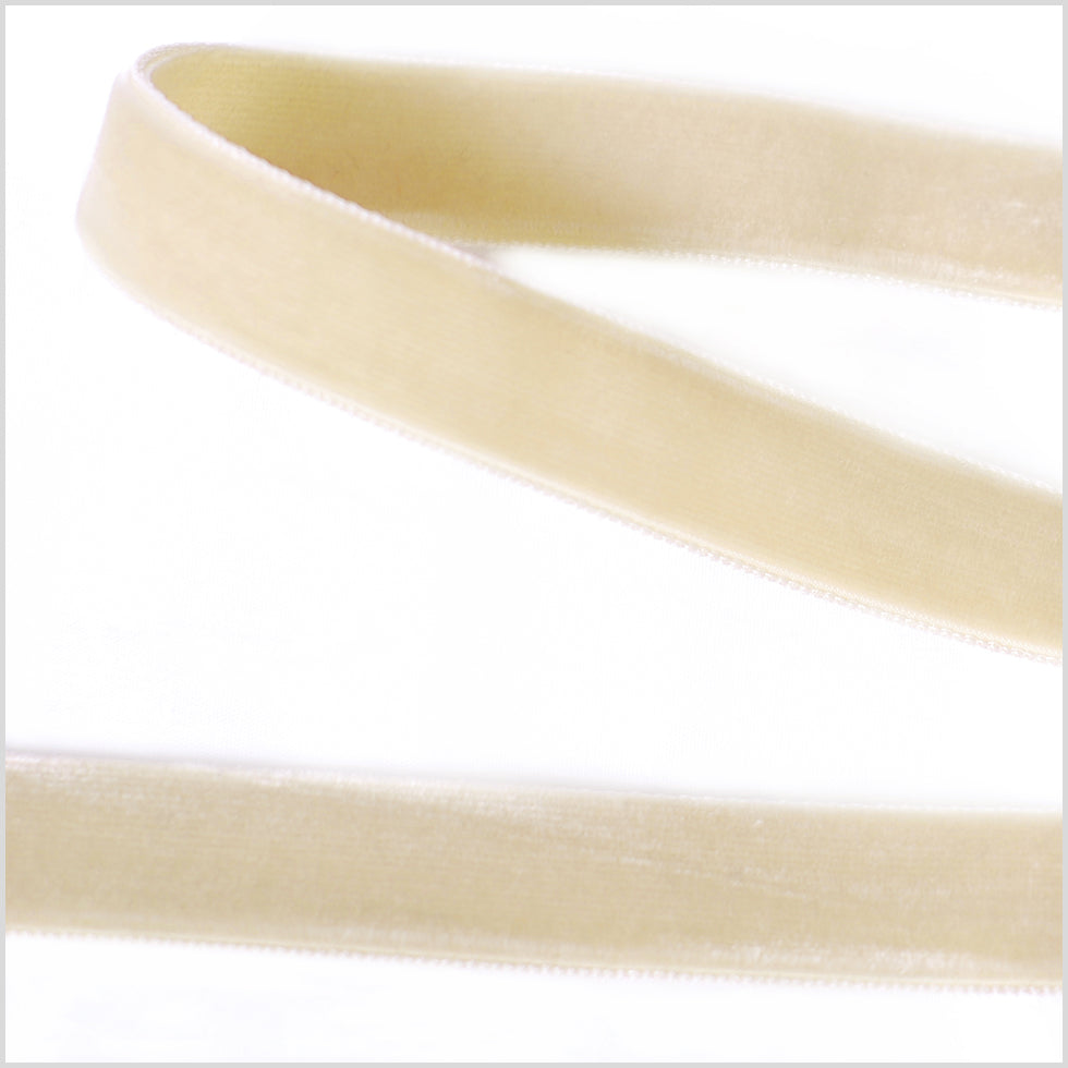 Ivory Double Face Velvet Ribbon - 5/8