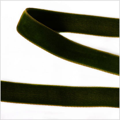 Moss Green Double Face Velvet Ribbon - 5/8"