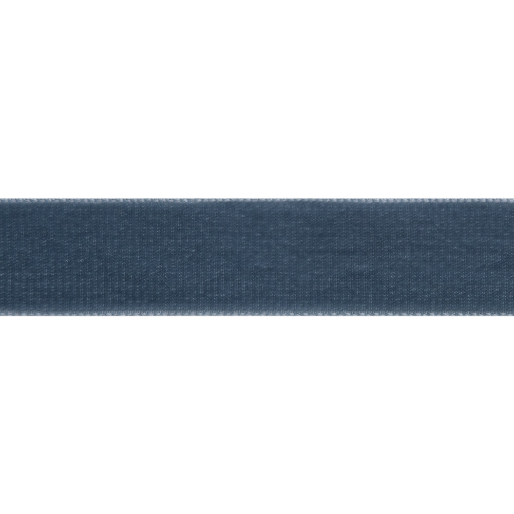 Double Faced Velvet Ribbon Made in Italy - 7/8" - Dusty Blue Folded