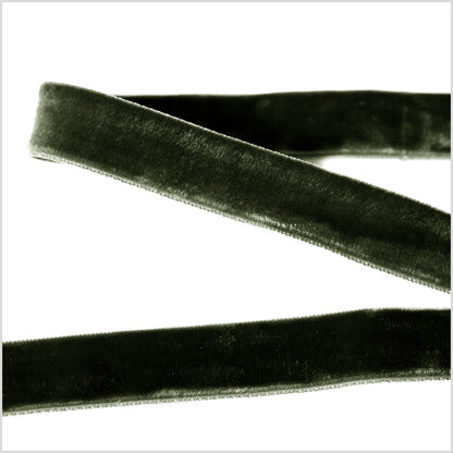 Moss Green Double Face Velvet Ribbon - 7/8"