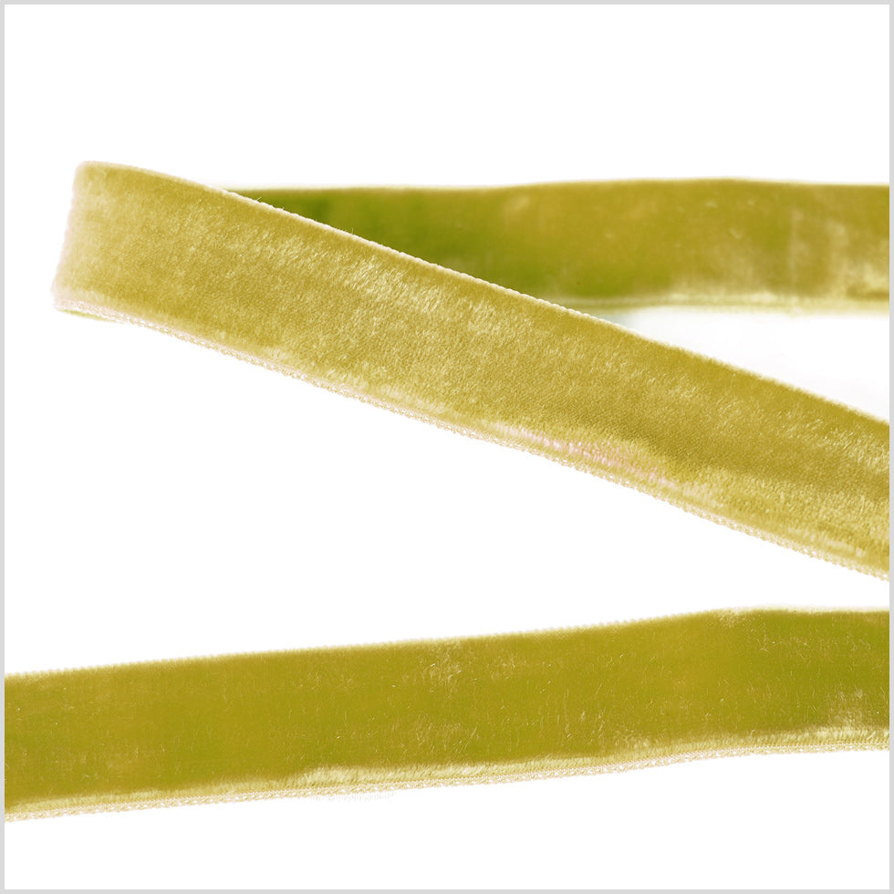 Lime Green Double Face Velvet Ribbon - 7/8"