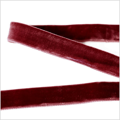 Burgundy Double Face Velvet Ribbon - 7/8