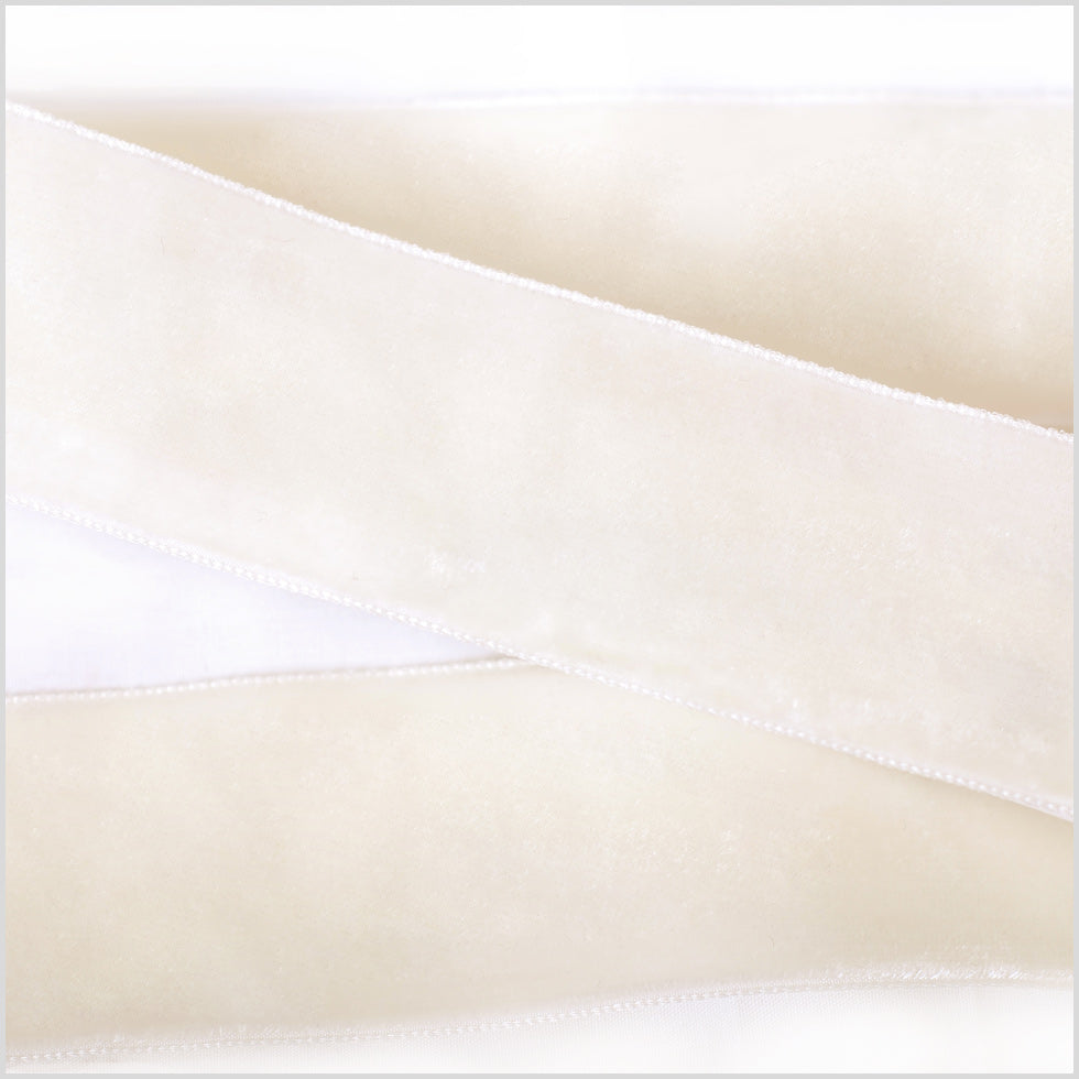 Off-White Double Face Velvet Ribbon - 1.5