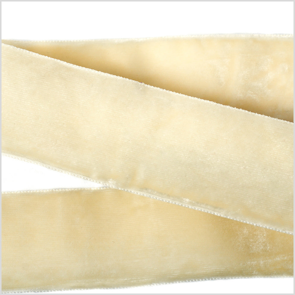 Ivory Double Face Velvet Ribbon - 1.5"