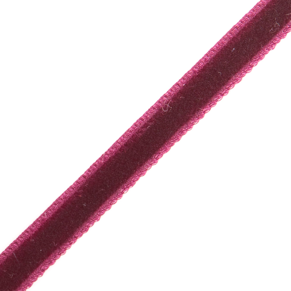 Wine Single Face Velvet Ribbon - 0.125 - Detail