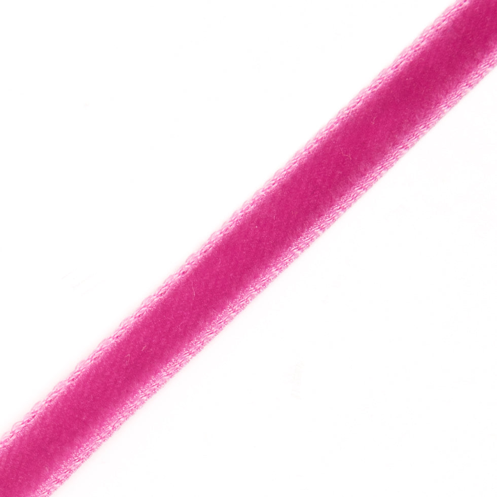 Single Faced Velvet Ribbon Made in Italy - 1/8" - Beauty Pink - Sabine Collection Detail