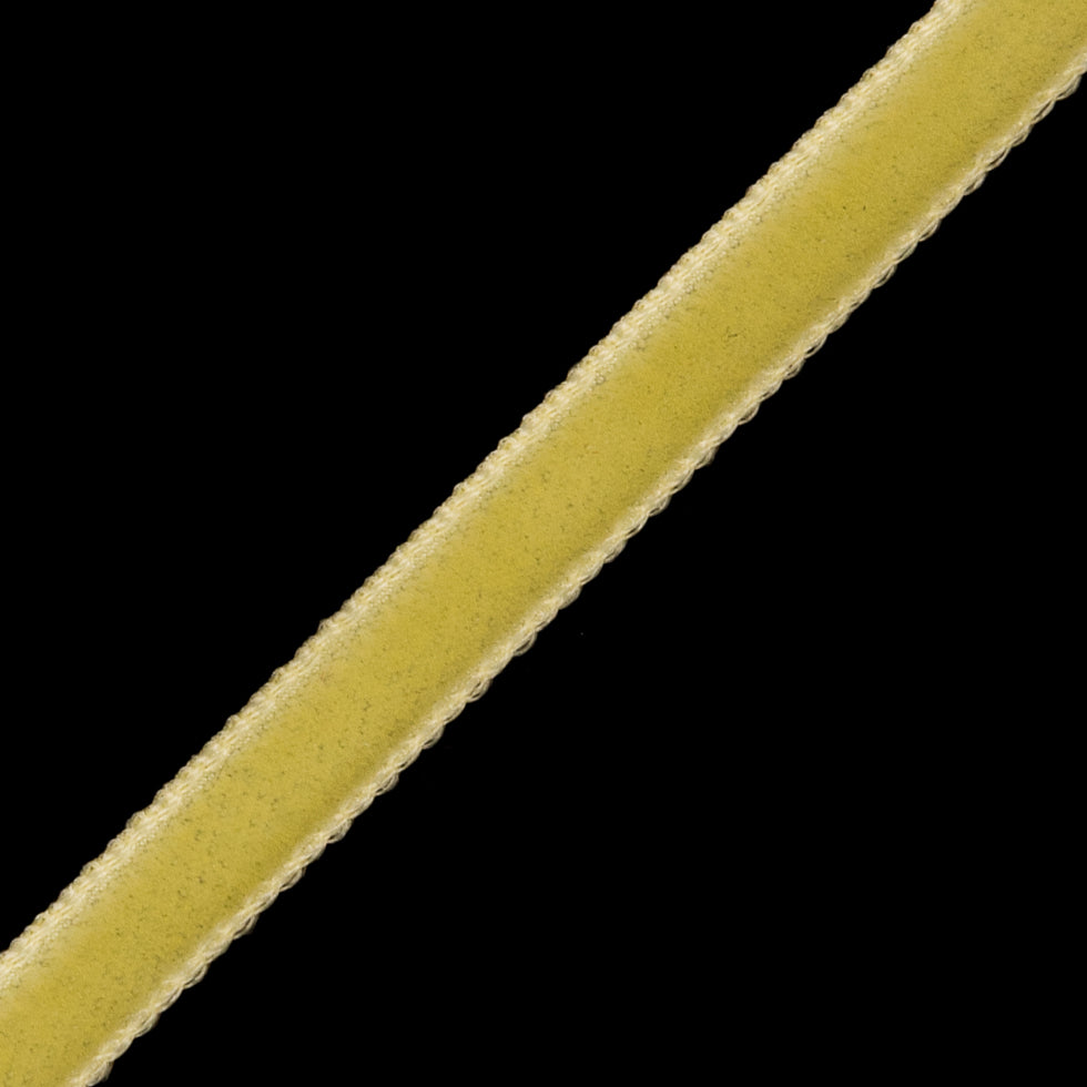 Italian Yellow Single Face Velvet Ribbon - 5mm Detail