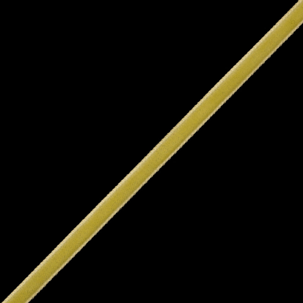 Italian Yellow Single Face Velvet Ribbon - 5mm