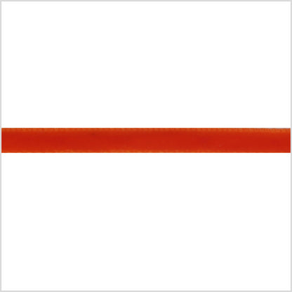 Italian Bright Orange Single Face Velvet Ribbon - 5mm
