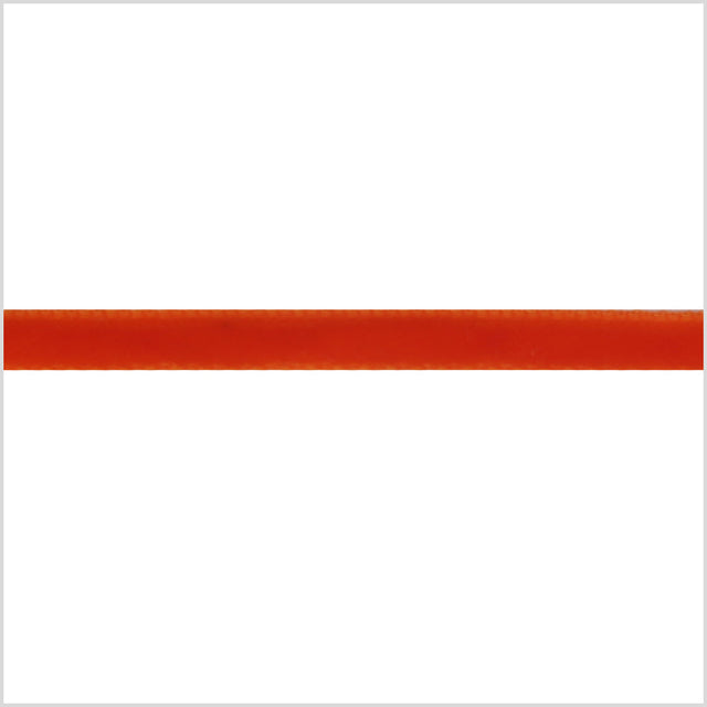 Italian Bright Orange Single Face Velvet Ribbon - 5mm
