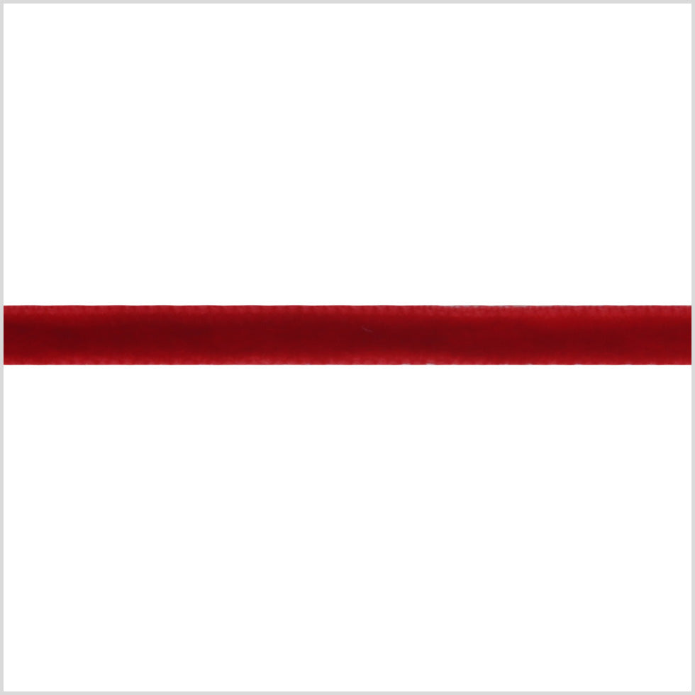 Rouge Red Single Face Velvet Ribbon - 0.125