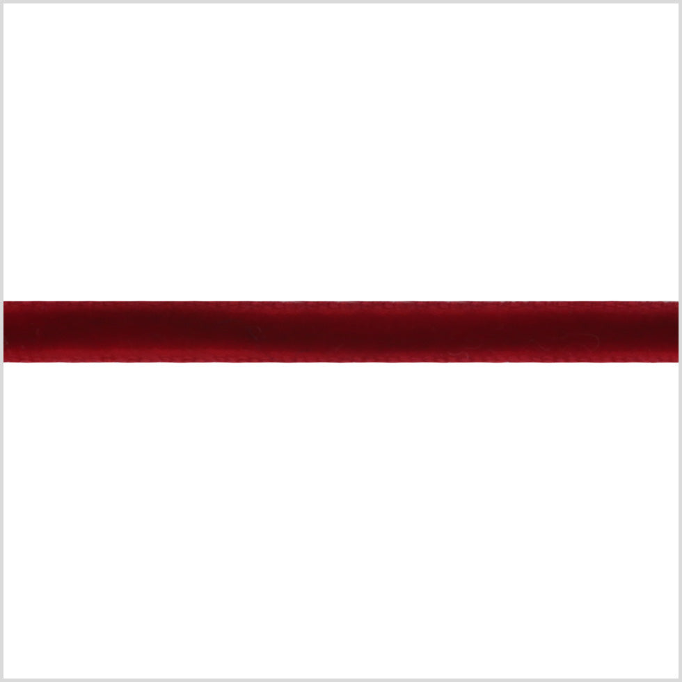 Scarlet Single Face Velvet Ribbon - 0.125