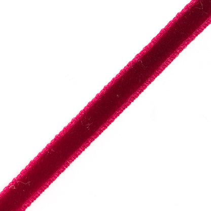 Italian Dark Red Single Face Velvet Ribbon - 5mm Detail