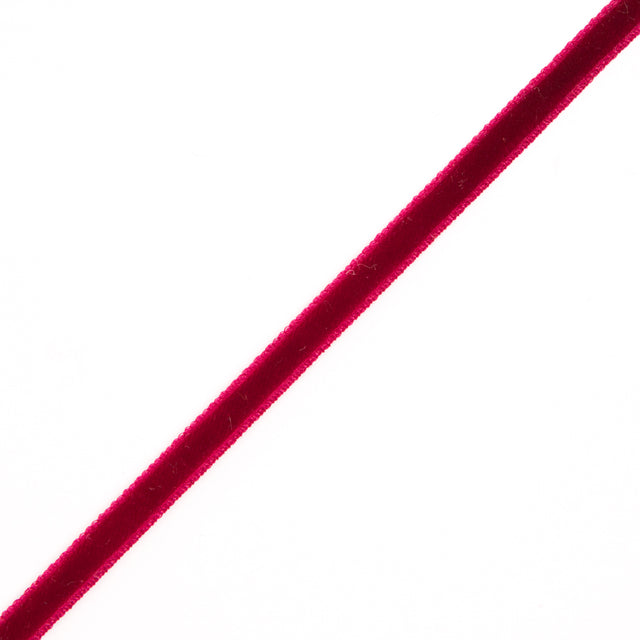 Italian Dark Red Single Face Velvet Ribbon - 5mm