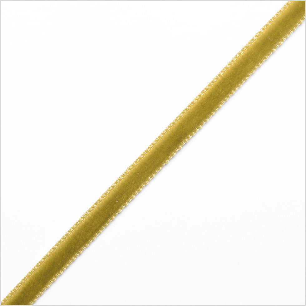 Olive Single Face Velvet Ribbon - 0.125
