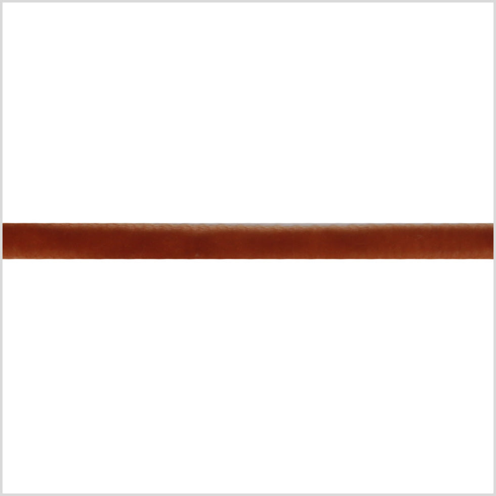 Rust Single Face Velvet Ribbon - 0.125