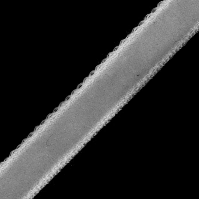 Silver Single Face Velvet Ribbon - 0.125 - Detail