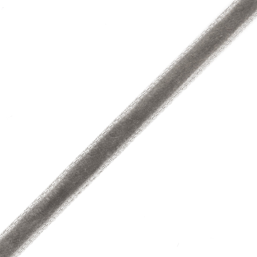 Italian Gray Single Face Velvet Ribbon - 5mm Detail